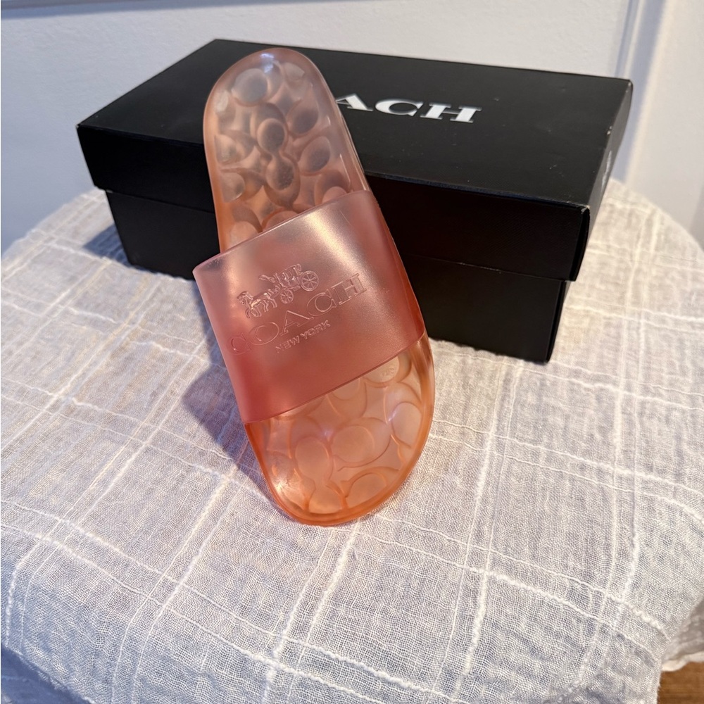 Coach Translucent Pink Slide Sandals BNIB